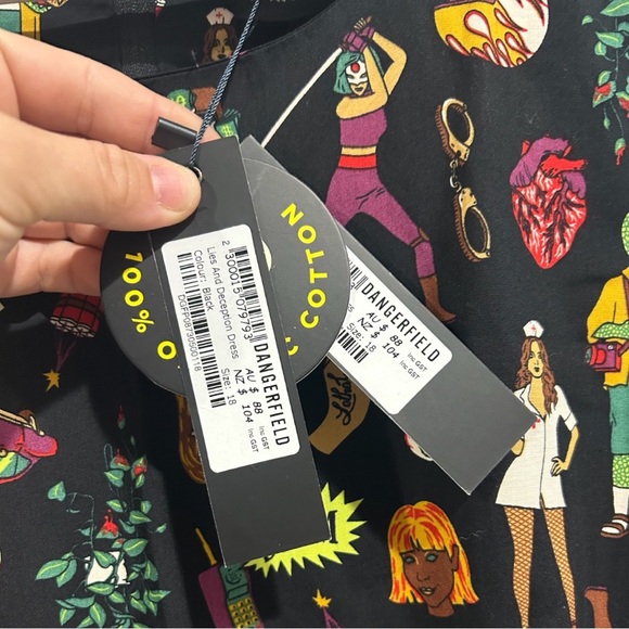 BNWT Dangerfield Womens Lies & Deception Dress Multicoloured Size 18 has pockets - Picture 3 of 8